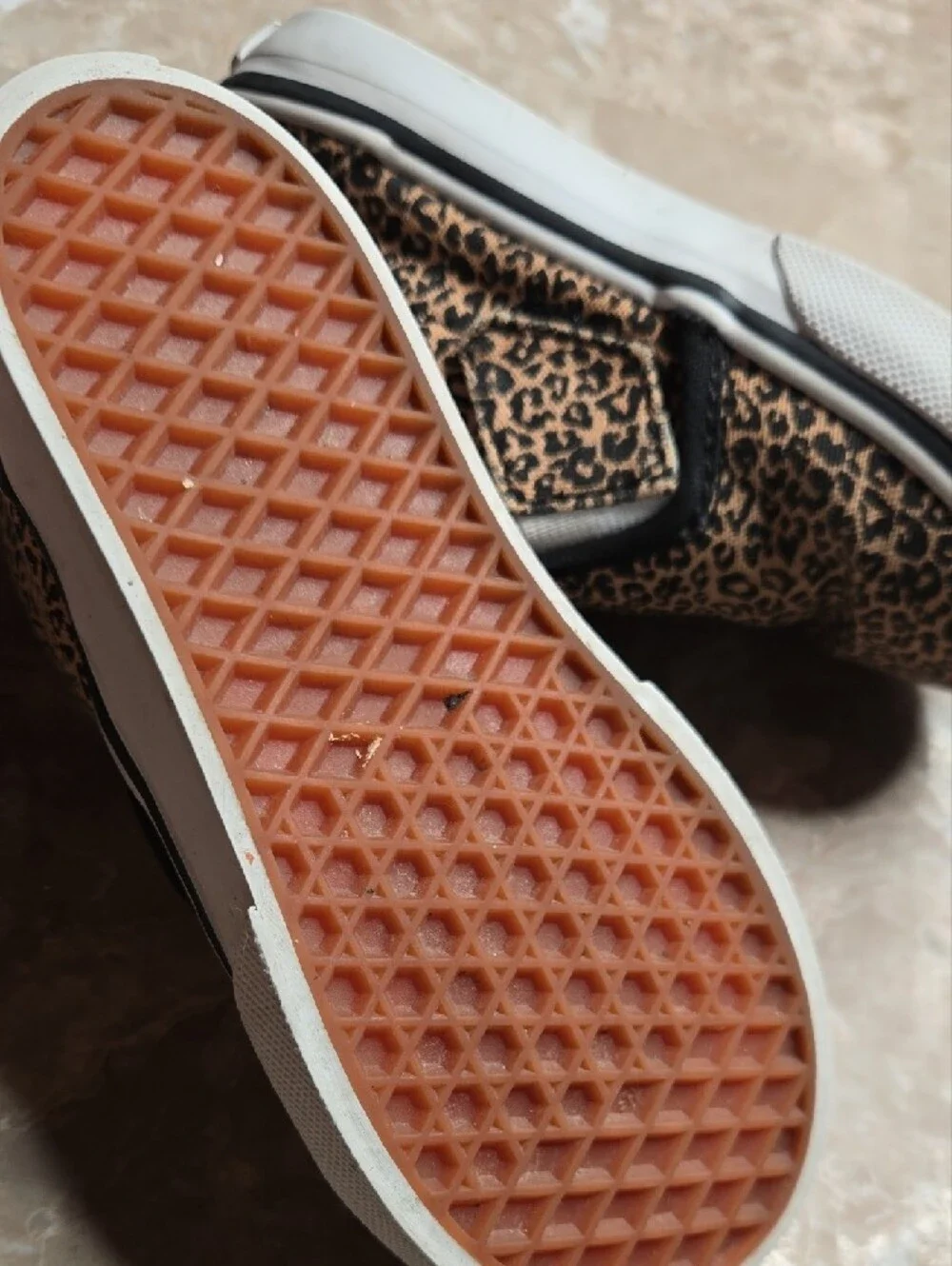 Vans Kids Slip-On Leopard Print Canvas Sneakers - Brown/Black